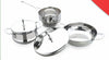 Coconut Stainless Steel Cookware Combo/Gift Set/Festive Pack of 5 (Kadai - 1, Sauce Pan-1, Pot -1, Lids - 2)