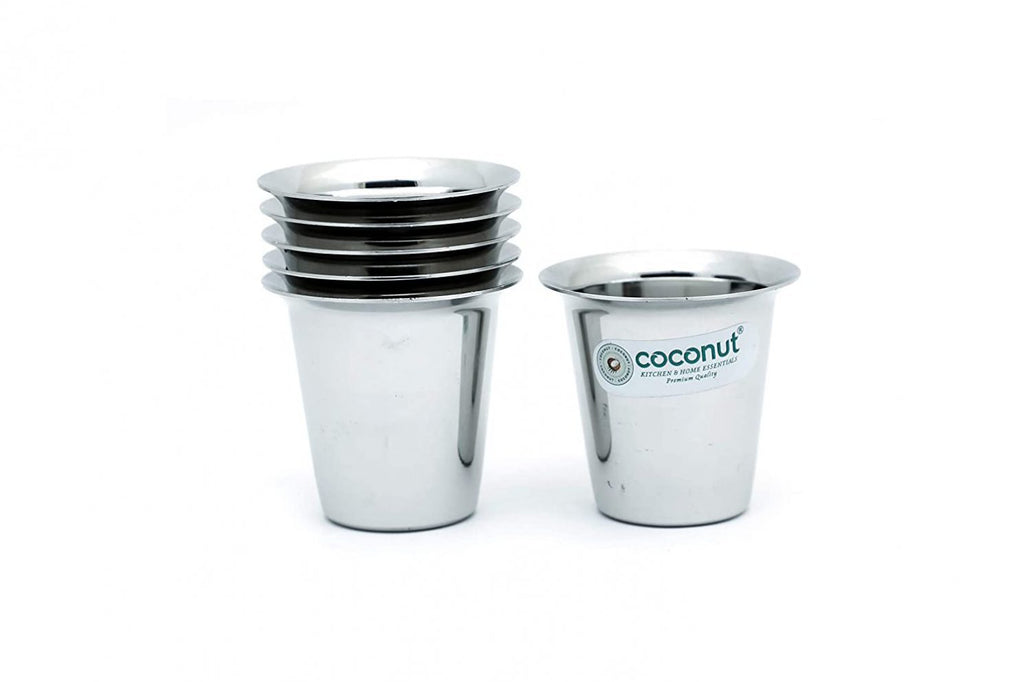 Coconunt Plain Coffee/Tea Glass - D13 (Set of 6)(Stainless Steel, Food Grade)