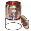Coconut hammered copper matka /Pot/ Dispenser with stand 5 litre capacity