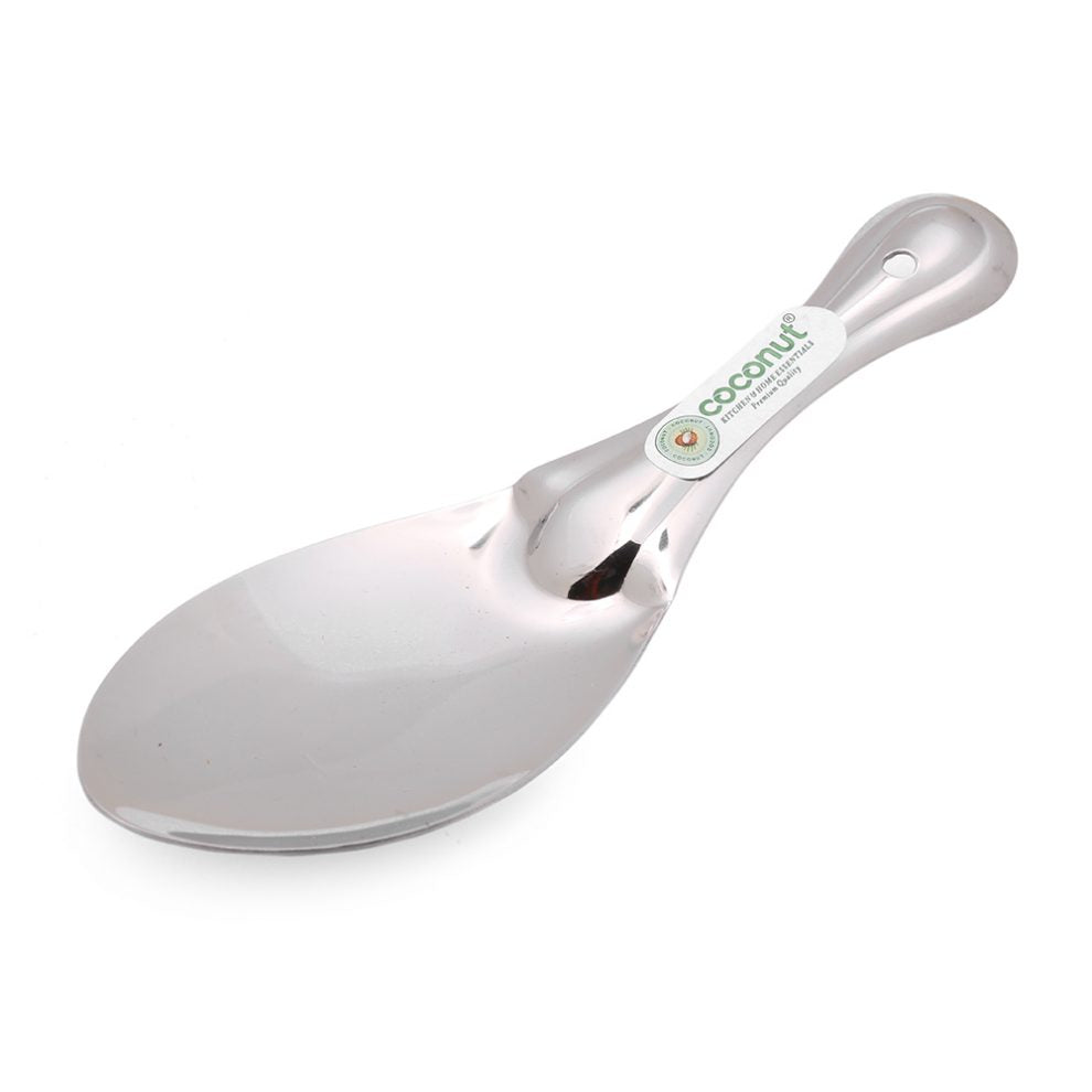 Coconut Stainless Steel Rice Serving Spoon - 24 cm - Size 2, ideal to serve rice biryani pulav.
