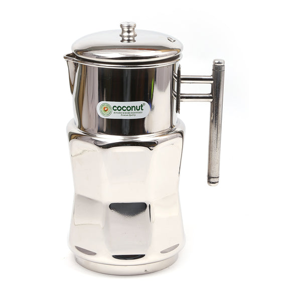 Coconut Stainless Steel Aura Jug 1.75 Liter | Fridge Water Jug with Lid & Handle | Stainless Steel Water Pitcher for Water, Juice, Lemonade & Beverages | Food Grade, BPA Free, Rust Proof | Home, Hotel & Party Use | Model J19 Aura.
