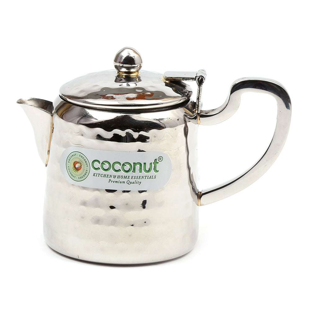 Coconut Stainless Steel Hammered Tea Pot For Tea/Coffee - 1 Unit