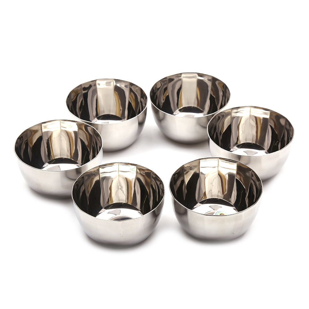 Coconut Stainless Steel Bowl/Vati/Kotri- Set of 6