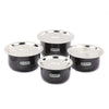 Coconut Hard Anodised Tope/Patila for Cook and Serve with SS Lid and Gas Stove & Induction Base Top Compatible - 4 Unit - Capacity - 1 Litre, 1.5 Litre, 2 Litre, 2.5 Litre  (Dimension - 17Cm, 18cm, 20cm, 21cm)