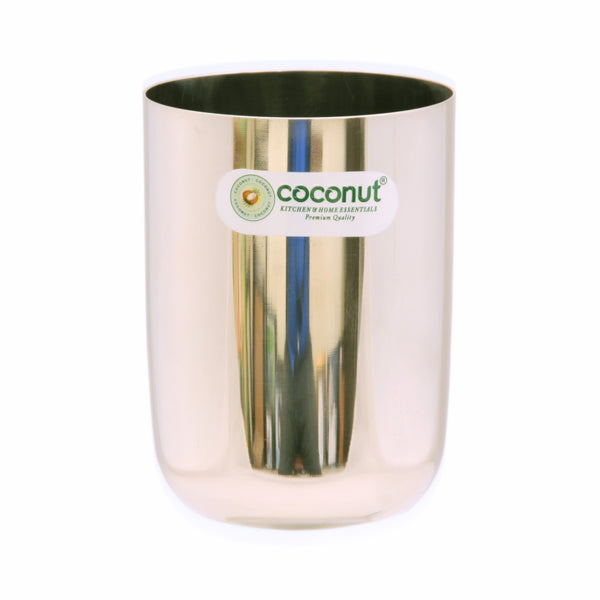 Coconut Stainless Steel Miranda Water Glass Set of 6 | Heavy Gauge Food Grade Steel Drinking Tumbler | Mirror Finish Glass for Water, Juice, Milkshake, Lemonade & Beverages | Durable BPA Free Kitchen Essential | Model - B37 Miranda.