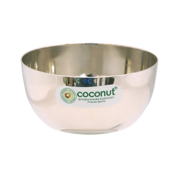 Coconut Stainless Steel - Finger Bowl | Set of 6 | Serving Bowls for Soup, Salad, Curry, Fruits, Dessert, Dal | Heavy Gauge | Flat Bowl | Katori | Vati | Model - C56 Flat Bowl