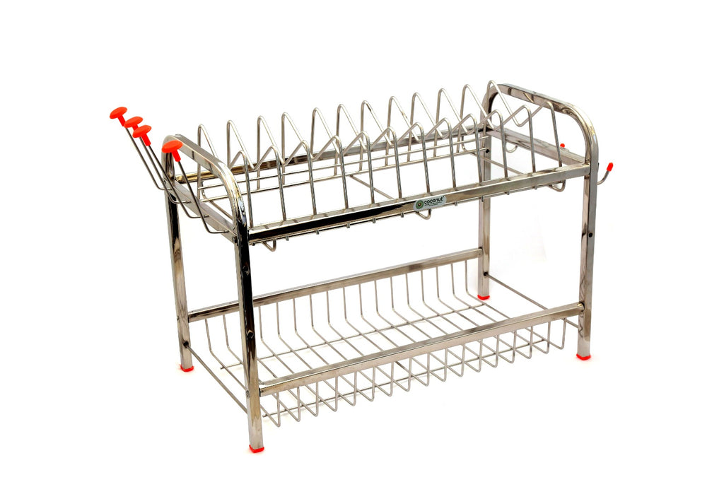 Stainless Steel Standing Dish Rack Storage Shelf Multifunctional Tableware Drainer Organizer