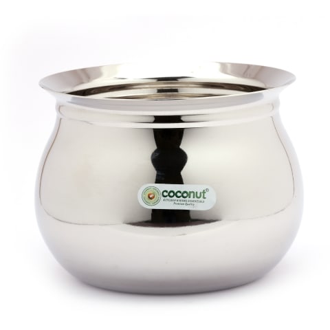 Coconut Stainless Steel Kanchi Handi/Cookware (Without Handle & Lid)