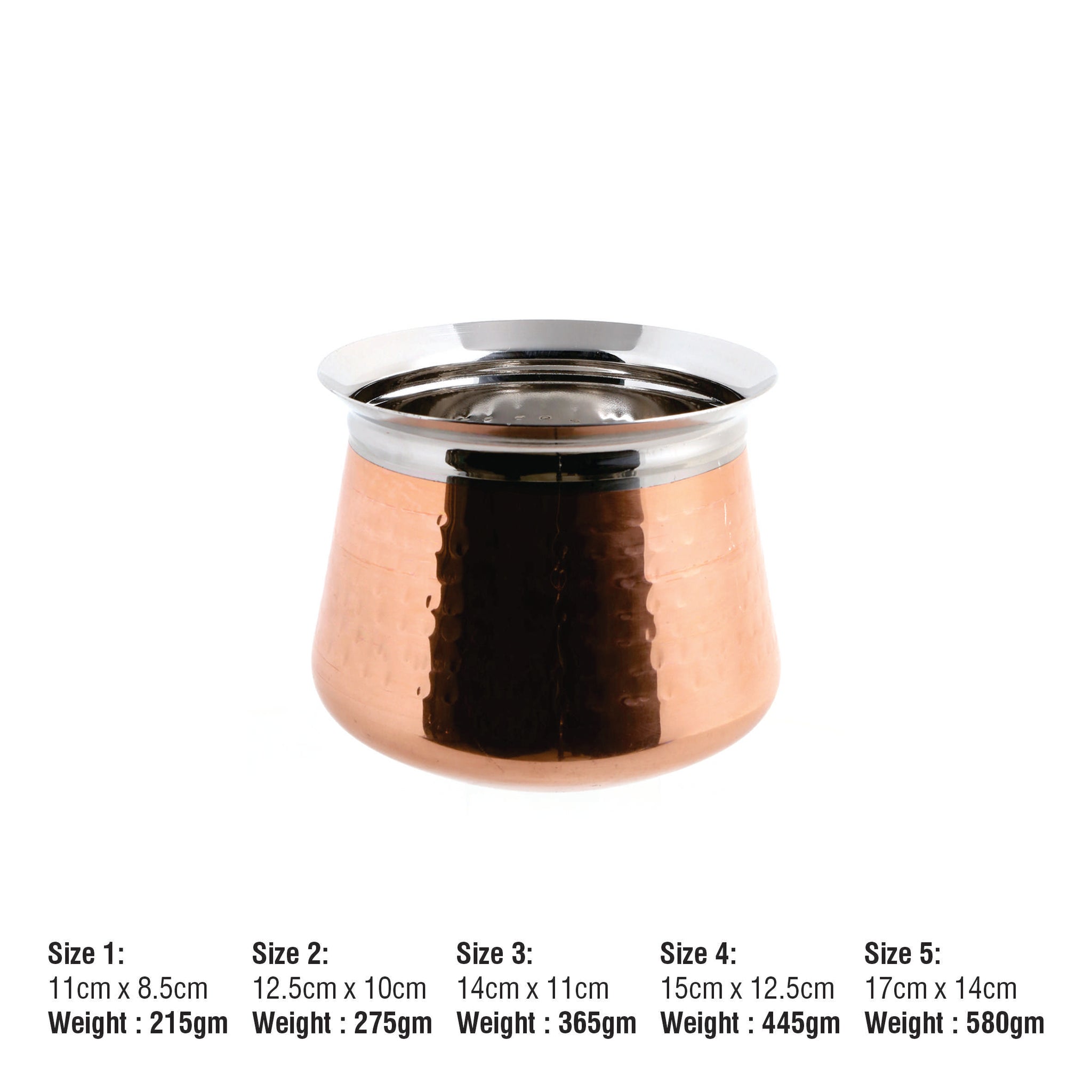 Coconut Hammered Copper Handi - Copper Handi with Steel Inner Layer, C ...