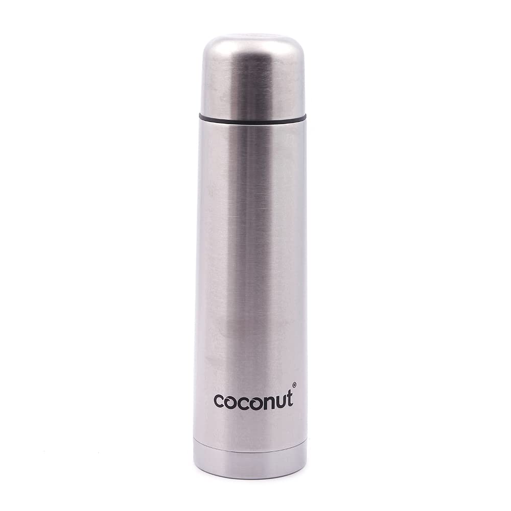 Coconut Stainless Steel Lava Flip Lock Vacuum Flask - (Food Grade 304 SS)- Silver
