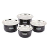 Coconut Hard Anodised Tope for Cook and Serve with SS Lid and Gas Stove & Induction Base Top Compatible - 3 Unit - Capacity - 2 Litre, 2.5 Litre, 3 Litre, 3.5 Litre (Dimension - 20Cm, 21cm, 23cm,24cm)