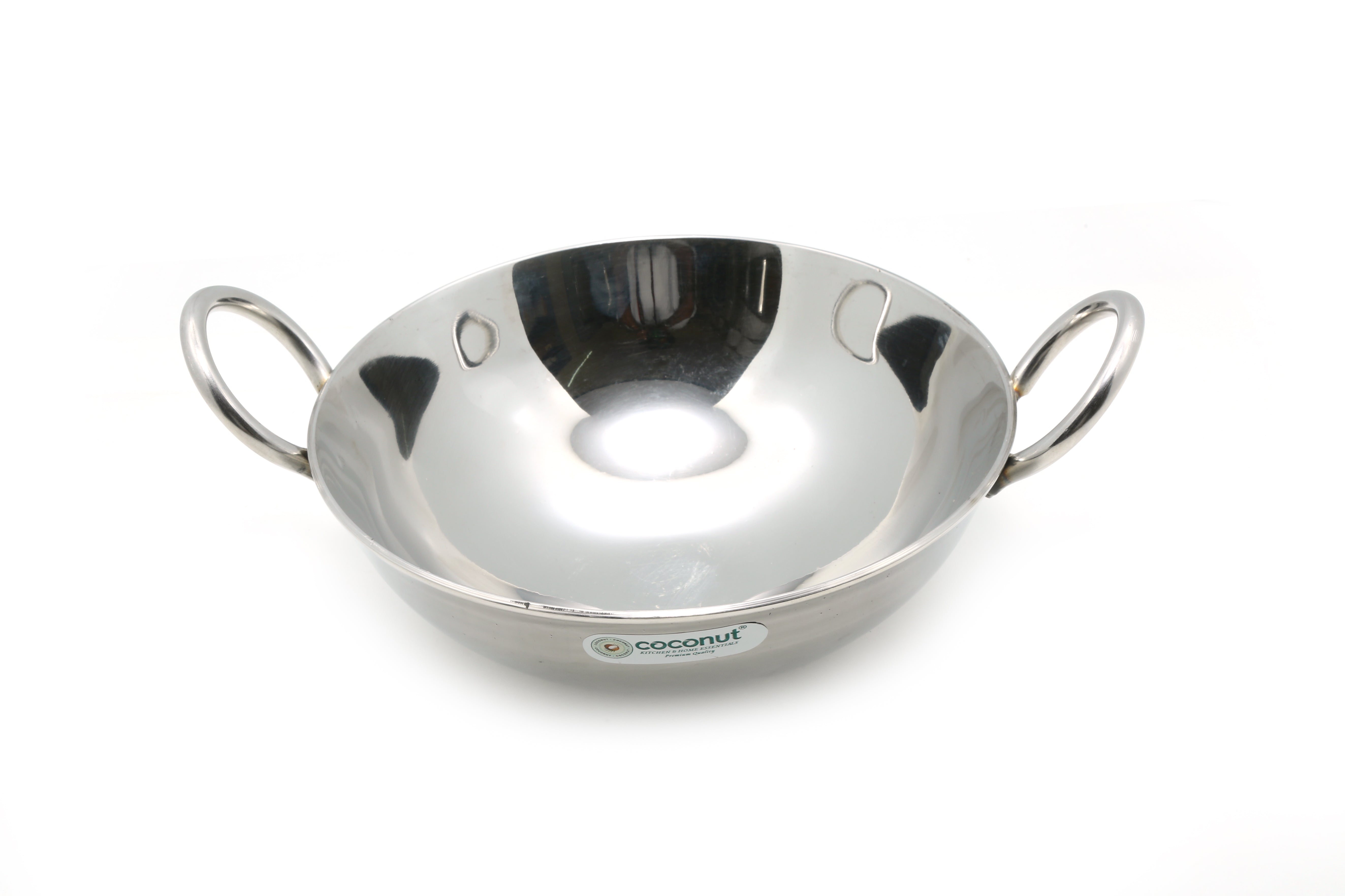Coconut Stainless Steel Round Bottom Kadai Heavy Gauge (14G) for Cook –  Coconut Store