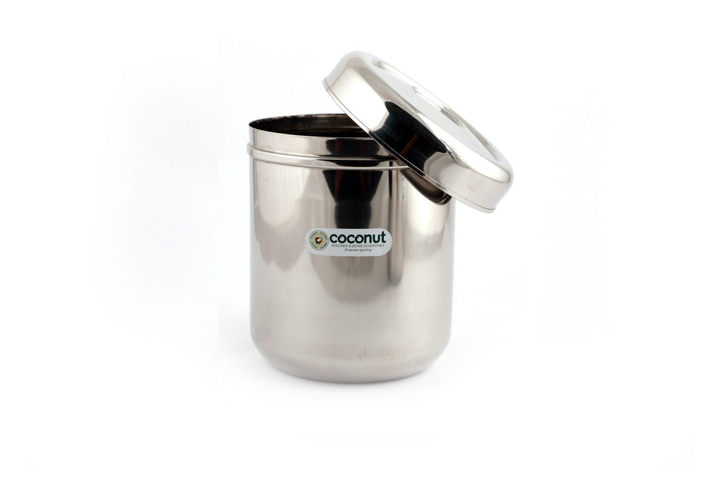 Coconut Stainless Steel Curve Deep Dabba/Container/Storage/Canister - Set of 1 (4000 ML)