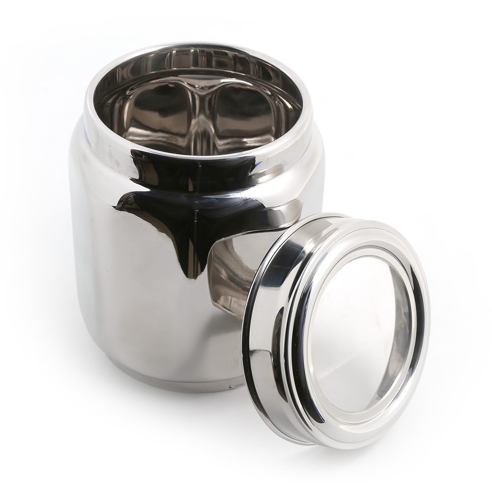Coconut Stainless Steel Expo Container/Canister/Storage Box / Square Canister With See Thru Lid - Small - Capacity - 800 ml
