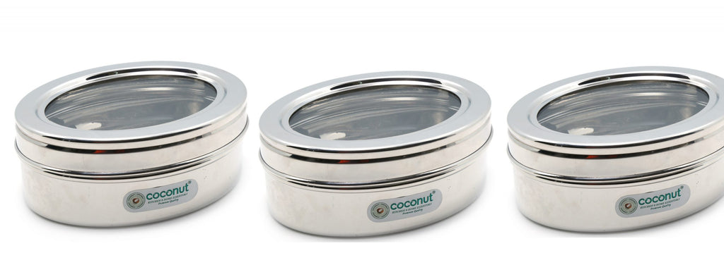 Coconut S36 Chintu See Through Container Box / Utility Box - Set of 3 - Capacity - 350 ml