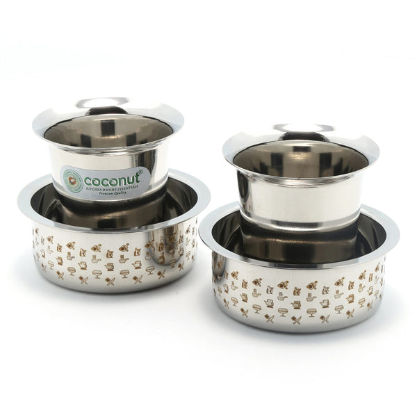 Coconut Kumbakonam Dabara Set / Traditional Kumbakonam Coffee Dabara Set / Tea Dabara Set/ Serving Drinkware / Pack of 2 , Capacity -150ML Each Glass