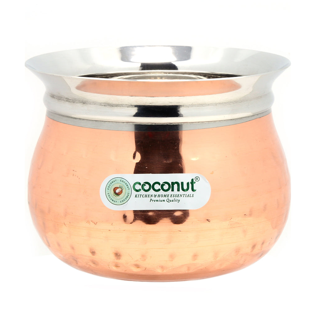 Coconut Stainless Steel - Cookware/Iveo Hammered Copper Handi -1 Unit