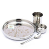 Coconut Stainless Steel Kids Laser Dinner Set - 4pc Set, Laser Finish, Solid, Heavy Gauge, Plate, Bowl, Glass, Spoon Set / Serve One Person / Lunch Set / Dinner Set / Laser Dinner Set, Model - Kids Dinner Set