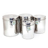 Coconut Stainless Steel Mathar (Hammered) Ubba Dabba/Container/Storage/Utility Box - Pack of 4 (1000 ML / 1500 ML /2000 ML /2500 ML - Each 1 Piece)