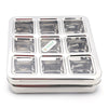 Coconut Stainless Steel Masala Box box - Square Lego - Spice box - Condiment box - 9 partition - Model - MB15
