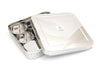 Coconut Stainless Steel Masala Box / Dry fruit box -Square Cubic SS Lid, Spice box / Condiment box / 9 partition Masala dabba / Store Organizer / Masala Dhani / Chamak /, Model - MB5 Sqaure Masala Box (SS lid)