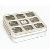 Coconut Stainless Steel Masala Box/Dry fruit box -Square Cubic See thru Lid - Spice box - Condiment box - 9 partition - Model - MB6