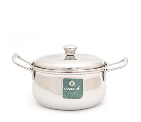 Coconut Stainless Steel Cook & Serve/Mysore Royal Handi Laser SS Lid with Handle - Model - V3