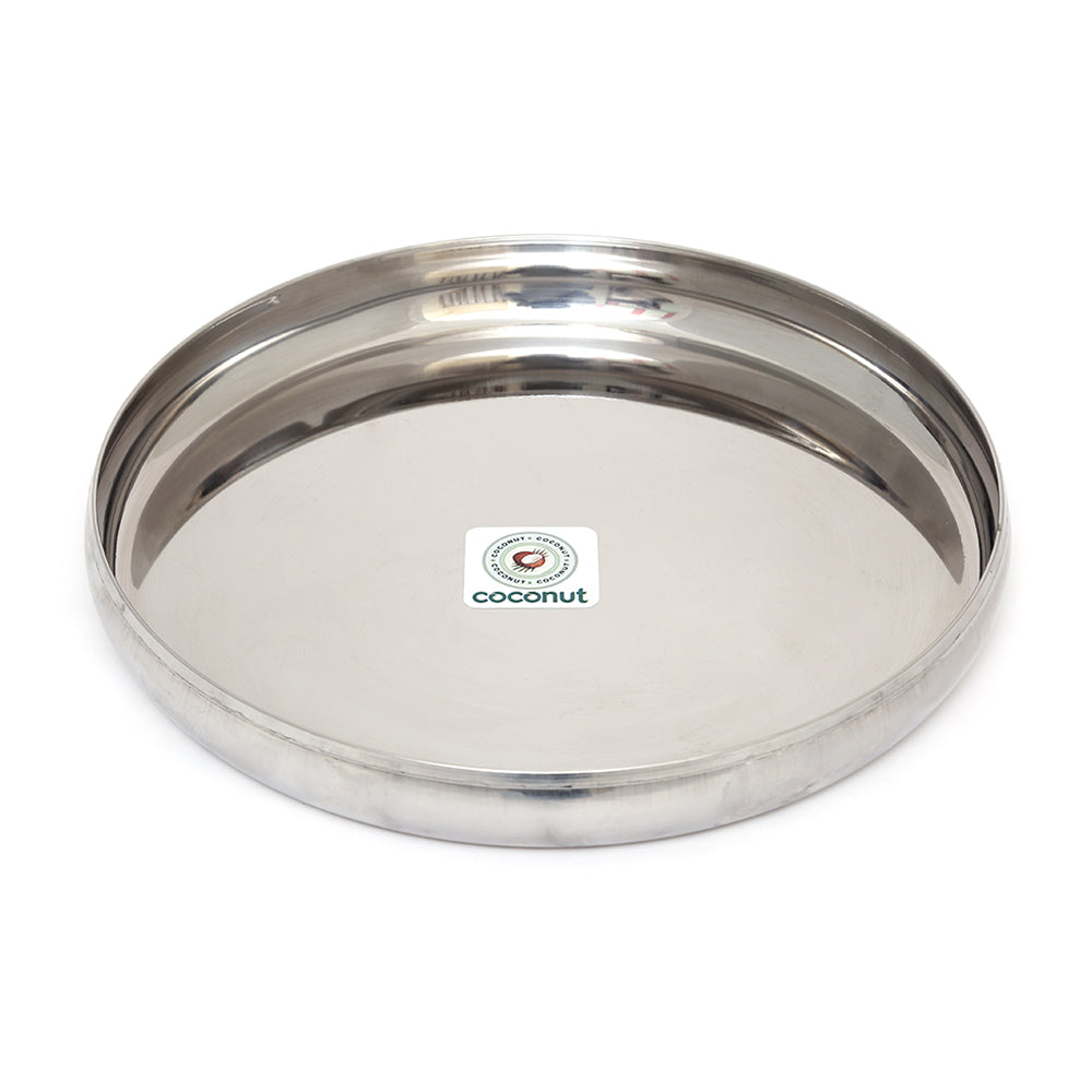 Coconut Stainless Steel CB Plate/thali - set of 6 pc - Model - P1