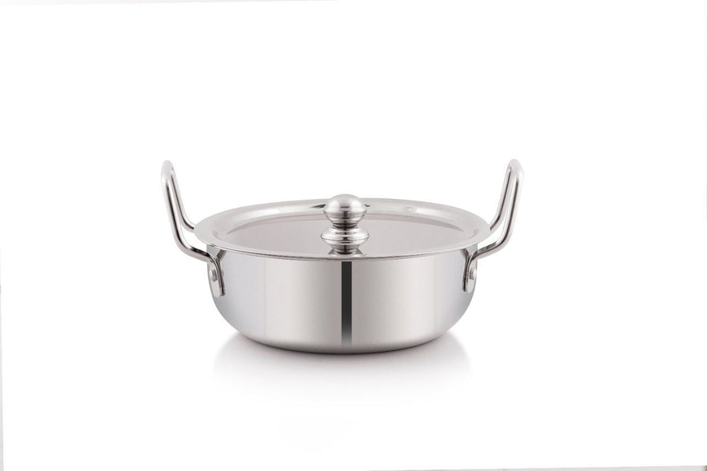 Coconut Stainless Steel Classic Kadai with Lid serveware/cookware - 2500ML - 1 Unit