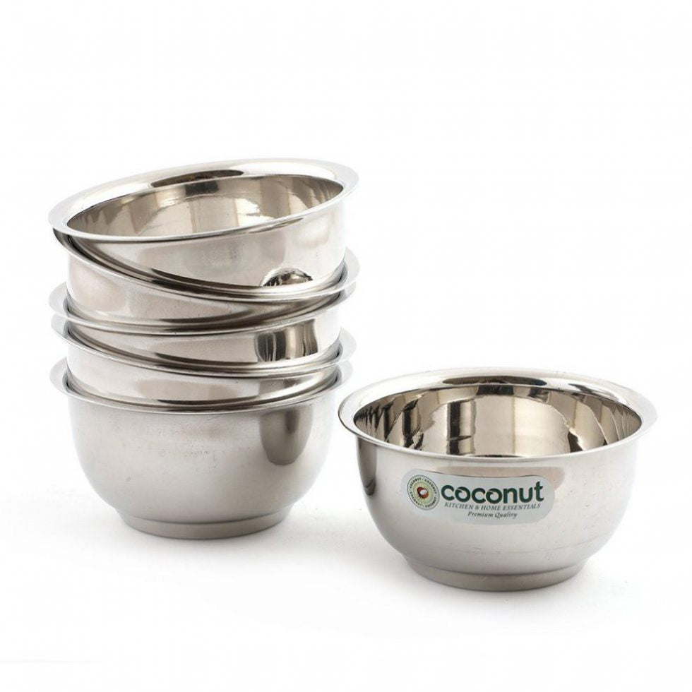 Coconut Stainless Steel C21 Lotus Bowls/Serving Bowl Set of 6 - Capacity Each Bowl -200ML