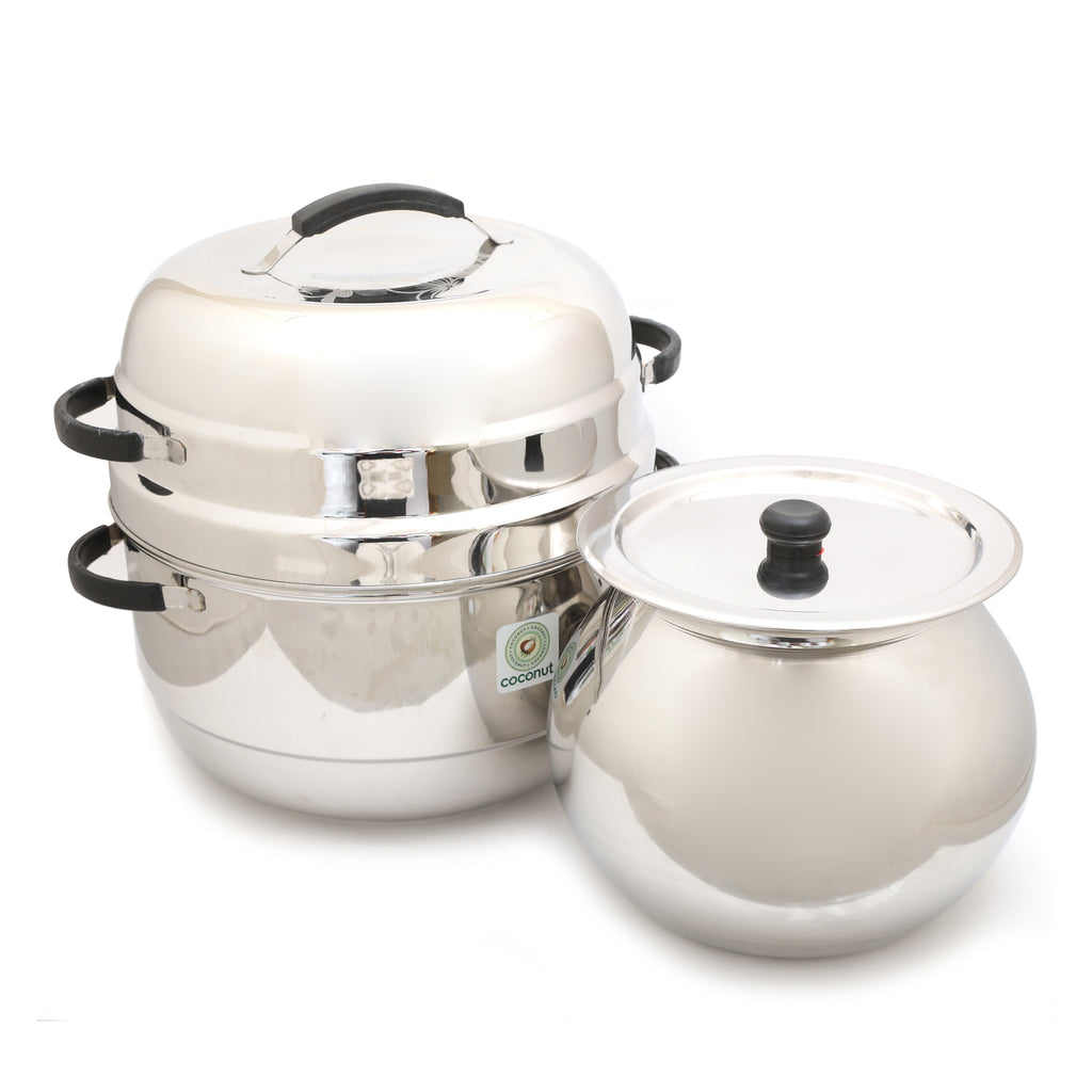 Coconut Thermal Rice Cooker Choodarapetty, Stainless Steel Works on Gas and Induction Stove
