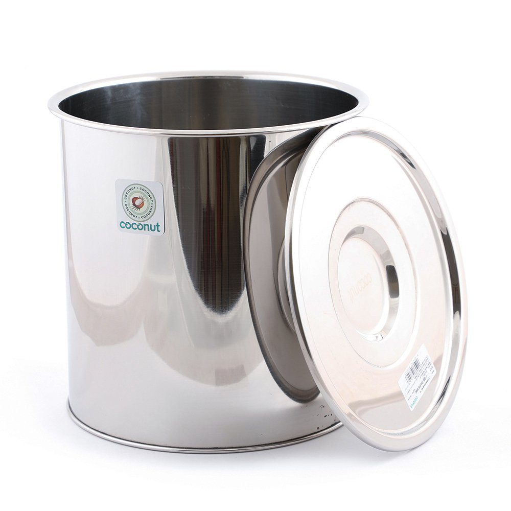Coconut Stainless Steel Grain Storage Container with Lid - Capacity 4 Litre